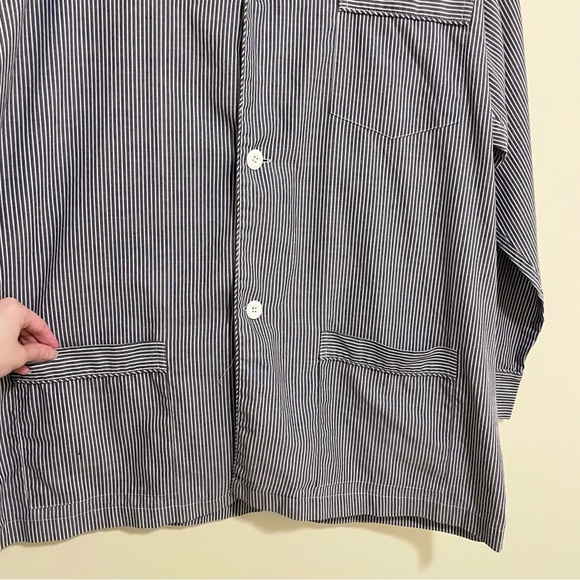 Vintage Christian Dior Pyjama Sleep Shirt - Blue & White Stripes, XL - Picture 5 of 7